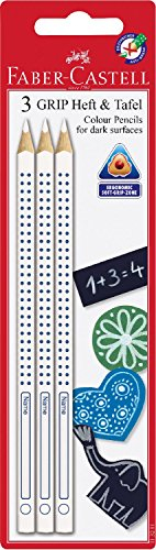 Faber-Castell 113211 - Buntstift Grip, für Heft und Tafel, 3-er, weiß (1)