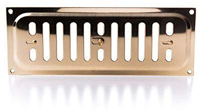 TIMCO Brass Timloc 9x3 Metal Internal Hit and Miss Louvre Vent Polished