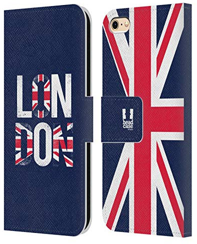 Head Case Designs Fahne Das Beste Von London Leder Brieftaschen Handyhülle Hülle Huelle und Passende Designer Hintergrundbilder kompatibel mit Apple iPhone 6 / iPhone 6s