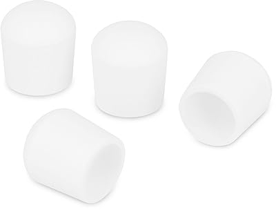 GLEITGUT 4 x Stuhlkappen Weiss Fußkappen rund Rohrkappen Stahlrohr Endkappen für Rundrohre (20 mm)