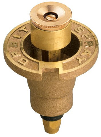Orbit 54071 Brass Pop-Up Flush Head Sprinkler with Half Pattern Spray Nozzle