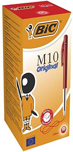BIC Druckkugelschreiber M10 (0,32 mm) Schachtel à 50 Stück, rot