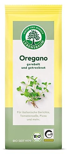 Lebensbaum Oregano, Bio-Gewürz für italienische Gerichte, würzig-herber Geschmack, gerebelt und getrocknet,15 g