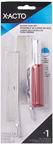 X-ACTO Precision Razor Saw Set, Includes 2 Blades - Cuts Metal, Balsa Wood, and Plastic, For Delicate Sawing of Models and Railroad Tracks