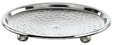Kerzenteller Messing vernickelt Silber poliert für Ø bis 10 cm Kerzen