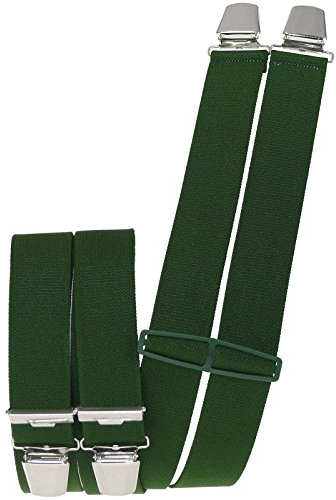 Harrys-Collection Herren Hosenträger 4 Extra Starken Clips uni, Farben:grün