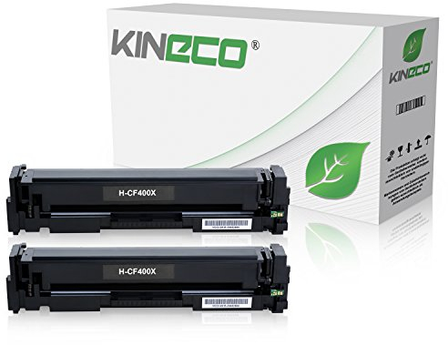 Kineco 2 Toner kompatibel mit HP CF400X Laserjet Pro MFP M277dw, Laserjet Pro MFP M277n, Laserjet Pro MFP M274n, Laserjet Pro M252dw, Laserjet Pro M250 Series - 201X - Schwarz je 2.800 Seiten