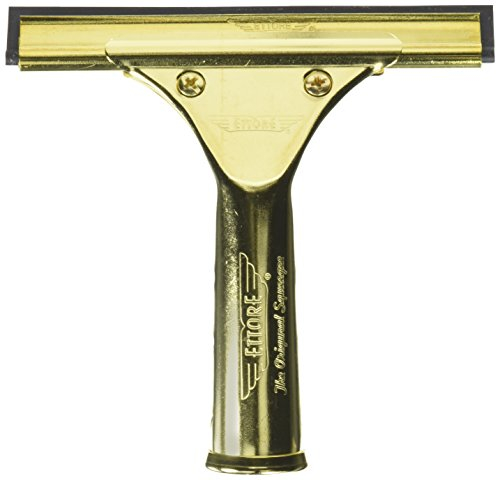 Ettore 10012 Solid Brass Squeegee, Rubber, 6-inch