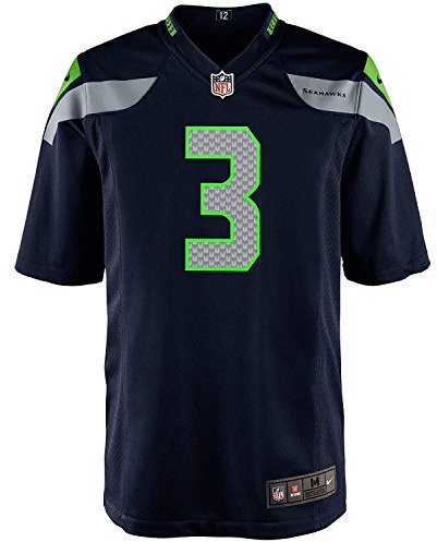 NFL Russell Wilson Seattle Seahawks #3 Home Blue Game Day Jersey Youth XL (Größe 18/20)