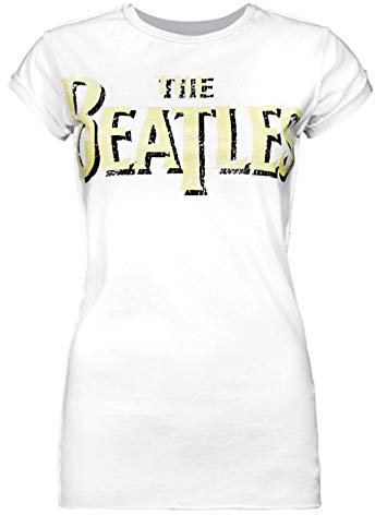 Amplified The Beatles Logo Women's T-Shirt White