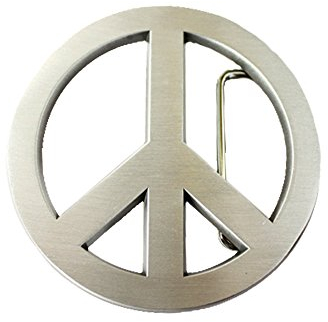 eeddoo® Gürtelschnalle - Peace - Friedenszeichen - Buckle (für Wechselgürtel für Damen und Herren | Belt Frauen Männer Oldschool Love Frieden Pray NoWar silber Rockabilly Metall Biker Western Trucker)