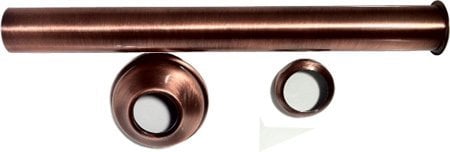 'Immersione Tubo Prolunga per sifone rame antico spazzolato per rubinetti rubinetteria lavabo o bidet, con Börde Lung e con 1/1/4, dado e rosetta a spinta