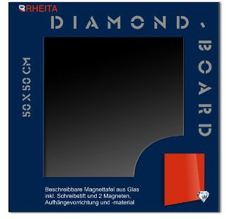 Glas Magnettafel Memoboard Pinwand incl. Magnete + Stift 50x50cm /Farbe: schwarz