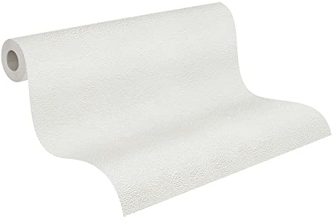 A.S. Création Paintable Non-Woven Wallpaper 25 x 1.06 m Made in Germany 573414 5734 – 14 White