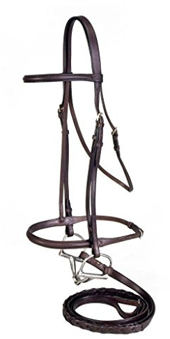 Economy Raised Snaffle Bridle with Reins