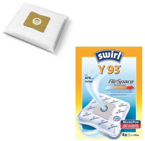 10 Staubsaugerbeutel Hausmarke oder 4 x Swirl Y93 im Menü wählen