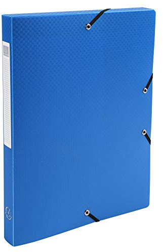 Exacompta 59682E 8er Pack Sammelbox OPAK mit Gummizug 25 mm breit aus blickdichtem Kunststoff mit Rückenschild für DIN A4 Archivbox Heftbox Dokumentenbox Zeichenbox hellblau