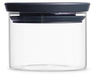 Brabantia 298301 Bocal Empilable 0,3 L Verre Gris Foncé 10,4 x 10,4 x 8,5 cm