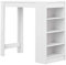 TEMAHOME Aravis Mesa Bar con Almacenamiento, Tablero de Partículas de Melamina, Blanco, 115 x 50 x 102.7 cm