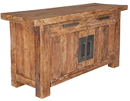 SIT-Möbel Coral 4409-01 Kommode mit 2 Türen & 2 Schubladen, recyceltes Teakholz, braun, 125 x 45 x 78 cm