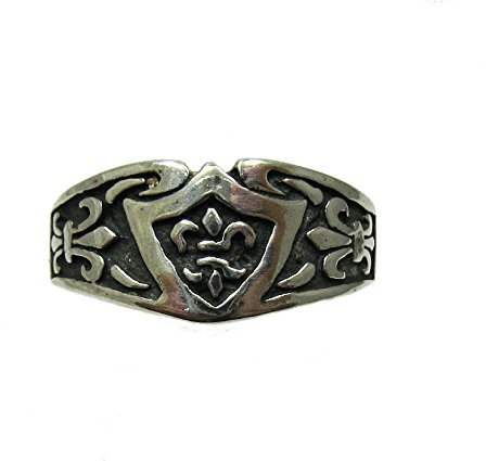Bague en argent massif 925 fleur de lys R001331