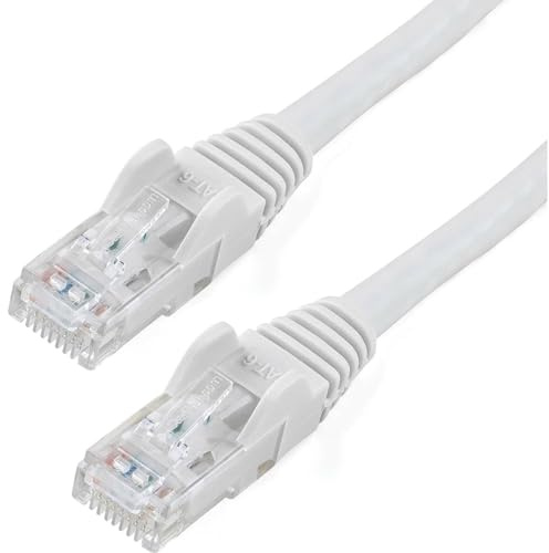 StarTech. com Ethernet-Kabel (Cat6, Cat6, 650 MHz, 100 W, PoE, RJ45, UTP, Netzwerk-/Patchkabel, Snagless, mit Zugentlastung, UL-Zertifiziert/TIA (N6PATCH75WH) Weiß
