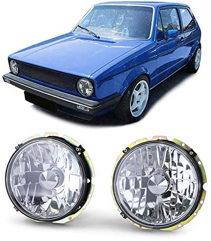 Klarglas Scheinwerfer H4 Chrom für VW Golf 1 74-83 Cabrio 83-93