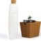 Leewadee Große Deko Bodenvase Für Dekozweige, Hohe Standvase Für Pampasgras, Design Holzvase, 90 cm, White Wash