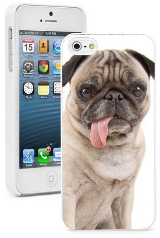 For Apple iPhone 4 4S Hard Case Cover Pug Dog with Tongue Out -02