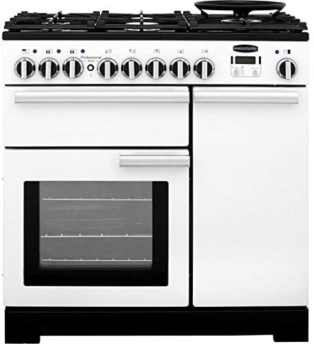 Rangemaster PDL90DFFWH/C Freestanding A Rated Dual Fuel Range Cooker -White