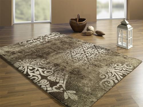 Mein Teppichmarkt Teppichträume werden wahr! COSINESS Fancywork Designer Teppich Hochflor,Langflor, in Braun Dunkelbraun Größe: 65x130 cm Diele, Esszimmer, Flur, Kinderzimmer, Küche, Schlafzimmer