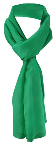 TigerTie Damen Chiffon Halstuch leuchtgrün grün Uni Gr. 160 cm x 36 cm - Schal