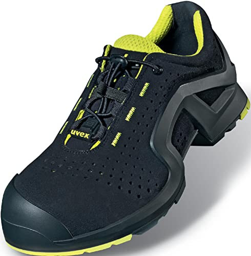 Uvex 1 x-tended Support S1 P SRC - Safety Shoes - Black/Lime - Size 14