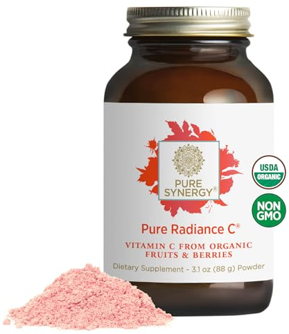 Pure Synergy Pure Radiance C | Organic Vitamin C Powder | 100% Natural, Whole Food, Non-GMO Supplement with Organic Camu Camu| for Immune and Collagen Support (3.1 oz Powder)