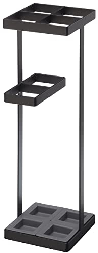 Yamazaki 7640 TOWER Schirmständer, schwarz, Stahl / Polypropylen, minimalistisch, 11 x 11 x 36 cm