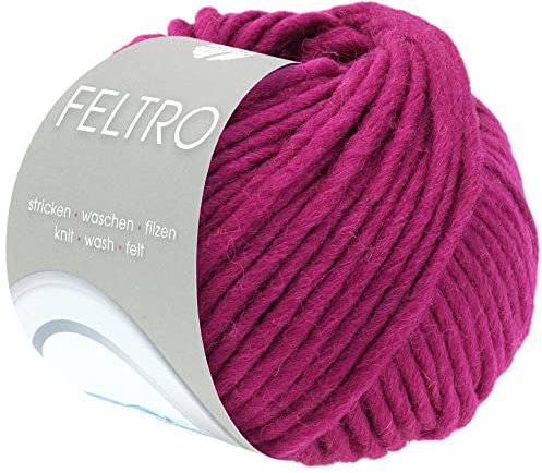 LANA GROSSA Feltro | Filzgarn für Kreativhandwerk, vielseitig, hochwertige Wolle zum Nass- und Trockenfilzen | Handstrickgarn aus 100% Schurwolle | 50g Wolle zum Stricken & Häkeln | 50m FB 62