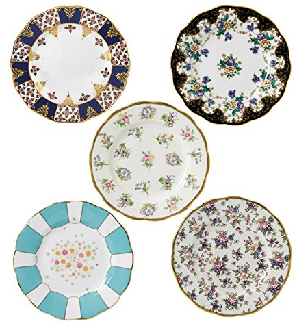 Royal Albert 101 100 Years 40017560 1900-1940-Piatto, Set di 5 Piatti Misti, Porcellana, 1900-1940, 20 cm, 5 unità