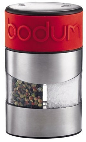 Bodum Twin Manual Double Grinder, Red Silicone Band