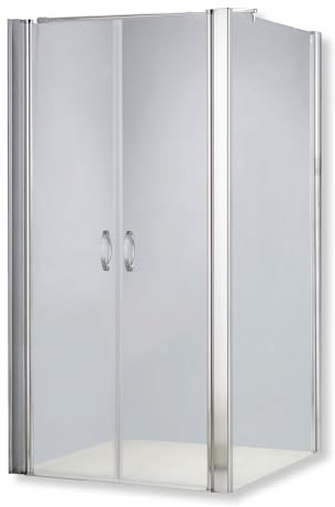 BIJON Duschkabine 75x80 Eckdusche Pendeltür, Klarglas 6mm ESG | Duschabtrennung, Dusche, Duschwand, Duschglaswand, Duschtür Nano - Größe: 75 x 80 cm, Höhe: 195 cm