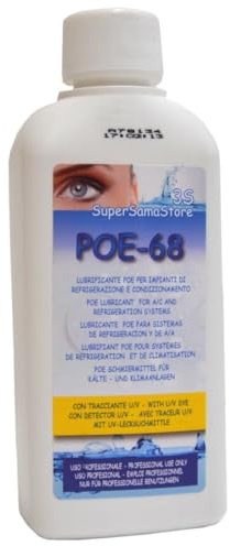 3S SuperSamaStore POE 68 Schmieröl mit UV-Lecksuchmittel, Kompressoröl für Klimaanlagen- und Kältesysteme, Kompatibel mit HLKK-Anlagen für Technische Wartung, 250 ml