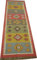 GURU SHOP Orientalischer Grob Gewebter Kelim Teppiche 250x80 cm - Muster 1, Rot, Leinen, Teppiche, Bodenmatten