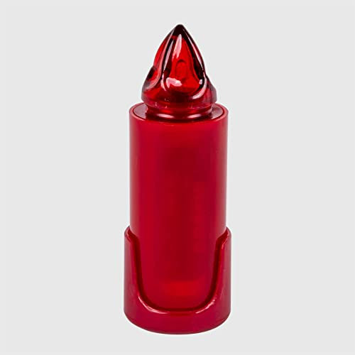 La Briantina Lumino Elettrico a Led con Supporto Adesivo, Durata 120 Giorni, Rosso con Luce Blu Intermittente, 10xø3.5 cm