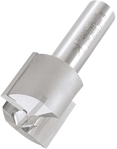 Trend Two Flute Router Cutter, 1/2 Inch Shank, 28mm Cut Diameter | Two Flute Cutter For Smooth Routing In Hardwoods And Softwoods, With 28mm Diameter And 25mm Cut Length, 4/85X1/2TC