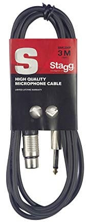 Stagg SMC3XP 3m XLR to Jack Cable - Black