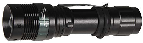 EMOS P3839 Zoomable LED Metal Torch with Bicycle Mount, 23 Hours Light Time, 120 Lumen, 175 m Light Range, Battery Operated, Shock and Water Resistant, 3 W, Black