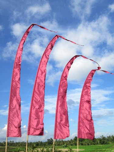 Asiastyle BF-12-4M - Bandera de Bali, Color Rojo
