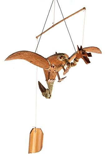 Drache Kokosnuss Windspiel als Balkon Deko und Garten Deko Wetterfest für draußen geeignet