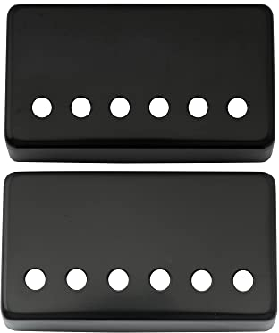 Musiclily Metall Humbucker Pickup Abdeckung Tonabnehmerkappe Humbucker Covers Set für E-Gitarre, Schwarz(2 Stück)