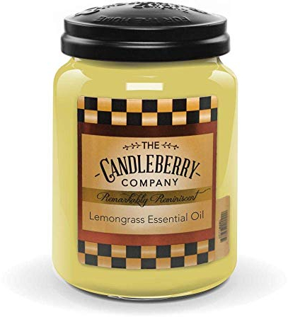 Candleberry Duftkerze im Glas mit Deckel - Lemongrass Essential Oil (570g) - Intensiv duftende ganzjährige Kerze bis zu 160h Brenndauer für jeden Anlass