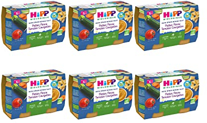 HiPP - Mon Dîner Bonne Nuit - Petites Penne Tomates Courgettes Dès 6 Mois 12 Pots de 190 g